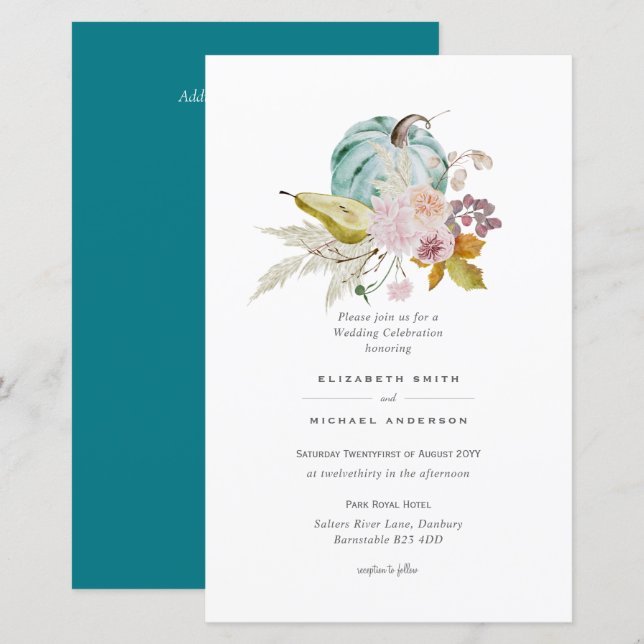 Lámina Invitación a la boda del día de gracias a la calab (Anverso / Reverso)