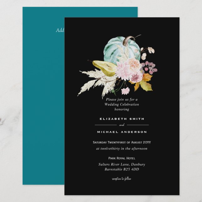 Lámina Invitación a la boda del día de gracias a la calab (Anverso / Reverso)