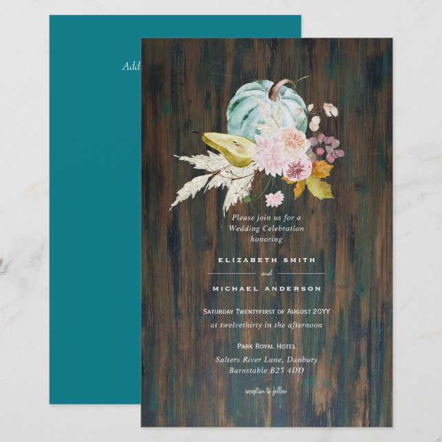 Lámina Invitación a la boda del día de gracias a la calab (Anverso / Reverso)