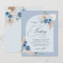 Lámina Invitación a la boda del Dusty Blue Pampas