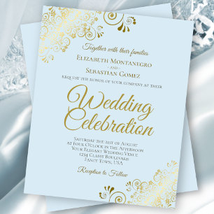 Lámina Invitación a la boda del Elegante Blue BUDGET de l