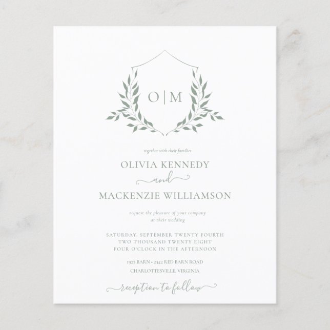 Lámina Invitación a la boda del Escudo de Leafy de Presup (Anverso)
