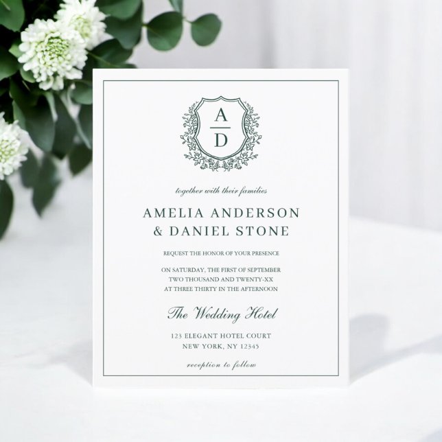 Lámina Invitación a la boda del Escudo verde esmeralda pr (Subido por el creador)