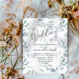 Lámina Invitación a la boda del Eucalipto Azul Floral Pre