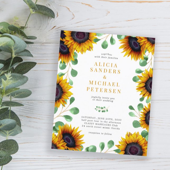 Lámina Invitación a la boda del eucalipto de girasol pres (Subido por el creador)
