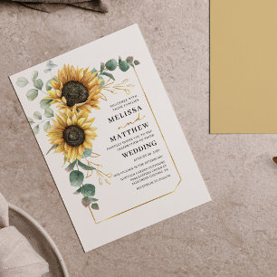 Lámina Invitación a la boda del Eucalipto del girasol