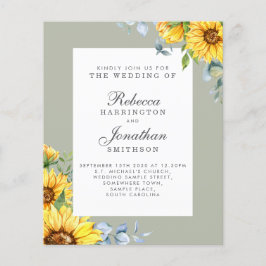 Lámina Invitación a la boda del Eucalipto del girasol pre