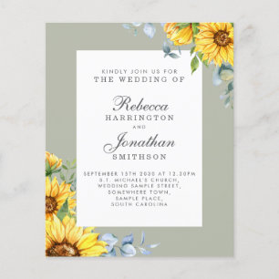 Lámina Invitación a la boda del Eucalipto del girasol pre