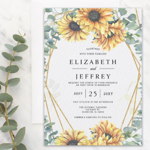 Lámina Invitación a la boda del Eucalipto del girasol pre