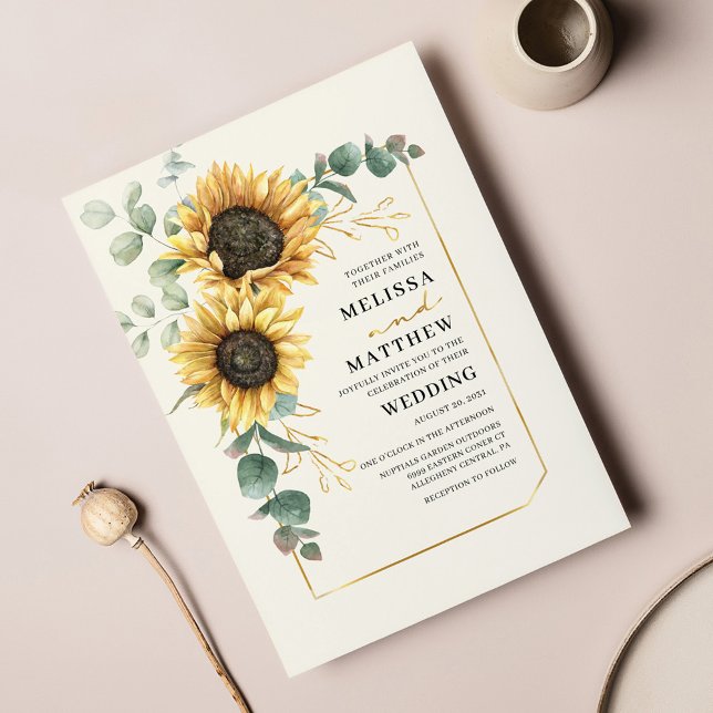 Lámina Invitación a la boda del Eucalipto del girasol pre (Subido por el creador)
