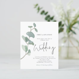 Lámina Invitación a la boda del eucalipto Minimalista del