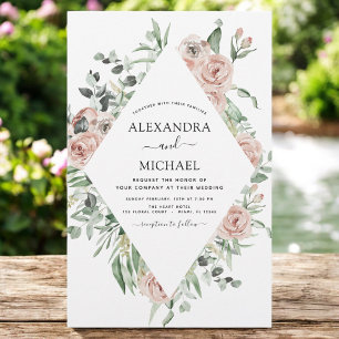 Lámina Invitación a la boda del Eucalipto Rosa Dusty Pres