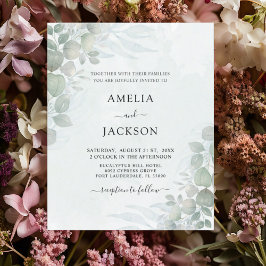 Lámina Invitación a la boda del eucalipto verde del sabio