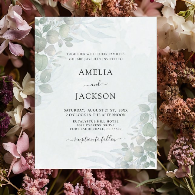 Lámina Invitación a la boda del eucalipto verde del sabio (Subido por el creador)