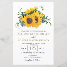 Lámina Invitación a la boda del girasol de la Marina de P