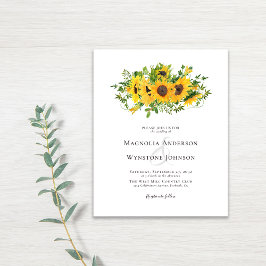 Lámina Invitación a la boda del girasol elegante del pres