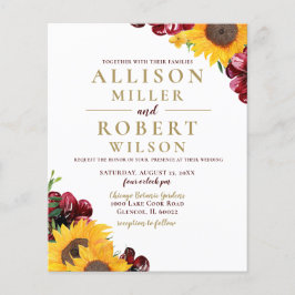 Lámina Invitación a la boda del girasol en Borgoña