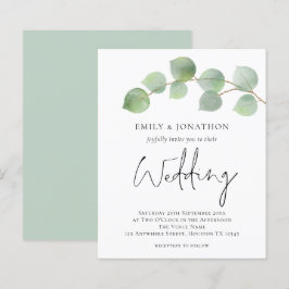 Lámina Invitación a la boda del guión de eucalipto del PR