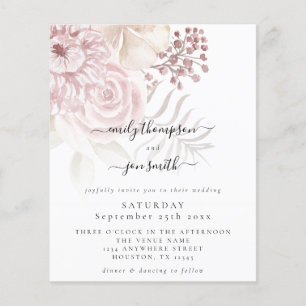 Lámina Invitación a la boda del guión de guión de florals
