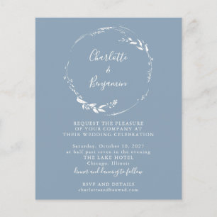 Lámina Invitación a la boda del guión de la floración azu