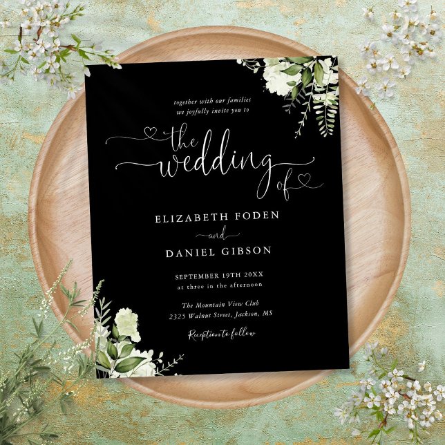 Lámina Invitación a la boda del guión de la verde del pre (Budget Greenery Script Wedding Invitation)