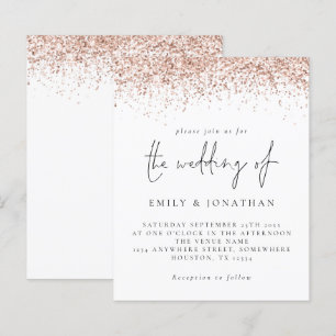 Lámina Invitación a la boda del guión de Purpurina de oro