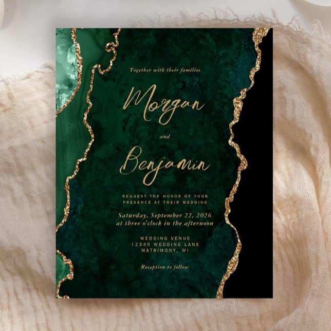 Lámina Invitación a la boda del guión del ágata verde de  (Subido por el creador)