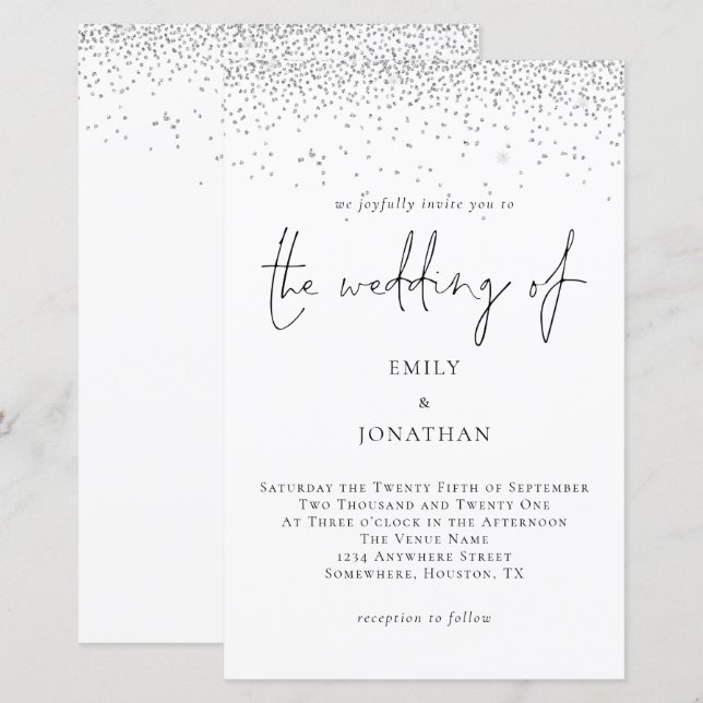 Lámina Invitación a la boda del guión del Purpurina plate (Anverso / Reverso)