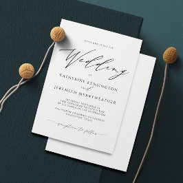 Lámina Invitación a la boda del guión Minimalista moderno