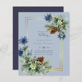 Lámina Invitación a la boda del hilo azul del invierno