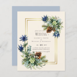 Lámina Invitación a la boda del hilo azul del invierno