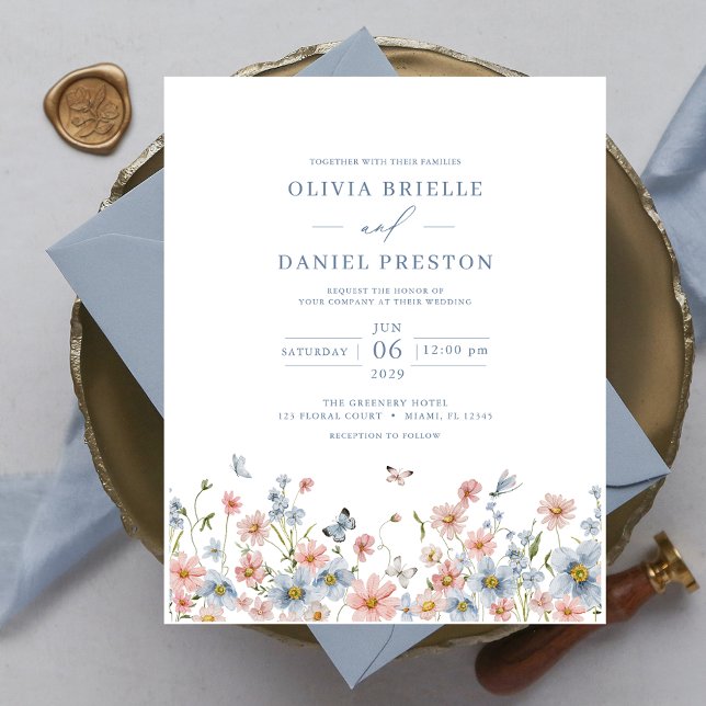 Lámina Invitación a la boda del jardín de flores silvestr (Subido por el creador)