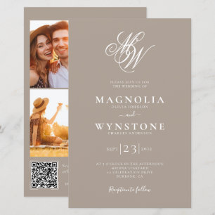 Lámina Invitación a la boda del monograma presupuestario 
