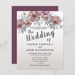 Lámina Invitación a la boda del Naranja Rojo Rústico Pres