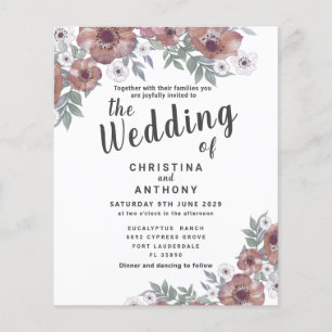 Lámina Invitación a la boda del Naranja Rojo Rústico Pres