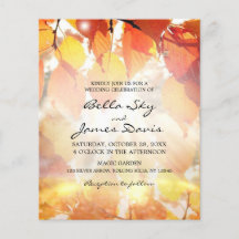 Invitación a la boda del otoño de la selva del pre