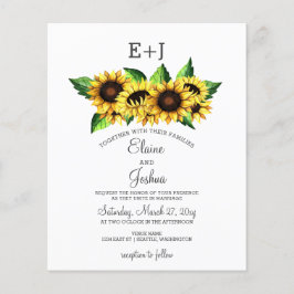 Lámina Invitación a la boda del país de los girasoles con