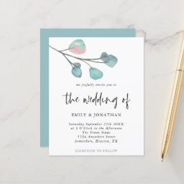 Lámina Invitación a la boda del Pastel Eucalyptus simple