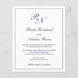 Lámina Invitación a la boda del presupuesto azul de la Ma