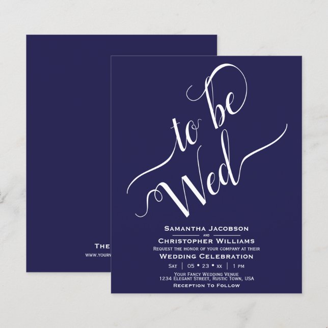 Lámina Invitación a la boda del presupuesto azul de la Ma (Anverso / Reverso)