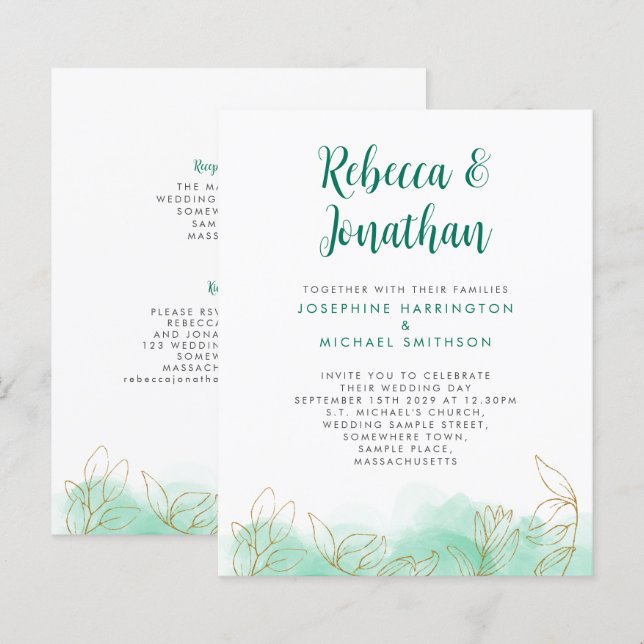 Lámina Invitación a la boda del presupuesto de la Esmeral (Anverso / Reverso)