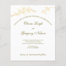 Invitación a la boda del presupuesto de las flores