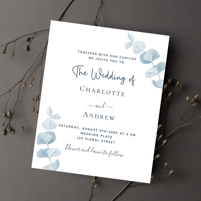 Lámina Invitación a la boda del presupuesto del eucalipto (Subido por el creador)