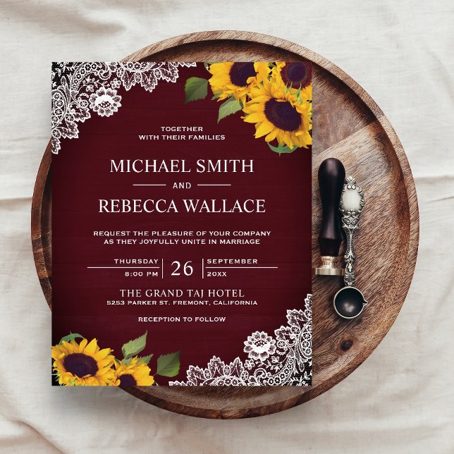 Lámina Invitación a la boda del presupuesto del girasol d (Subido por el creador)