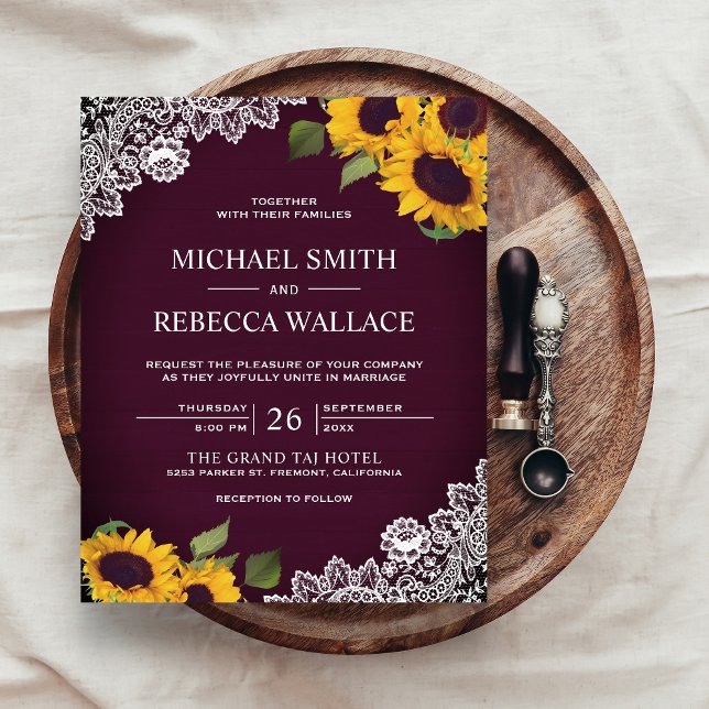 Lámina Invitación a la boda del presupuesto del girasol P (Subido por el creador)