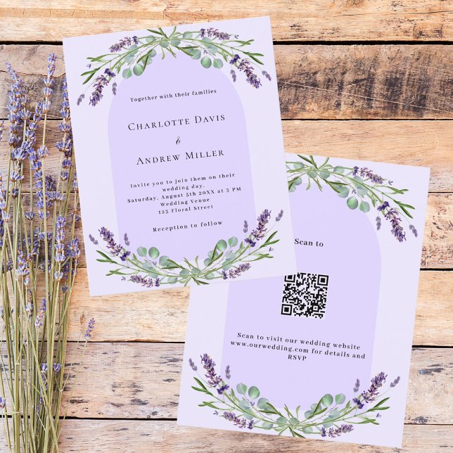 Lámina Invitación a la boda del presupuesto QR de Lavende (Subido por el creador)