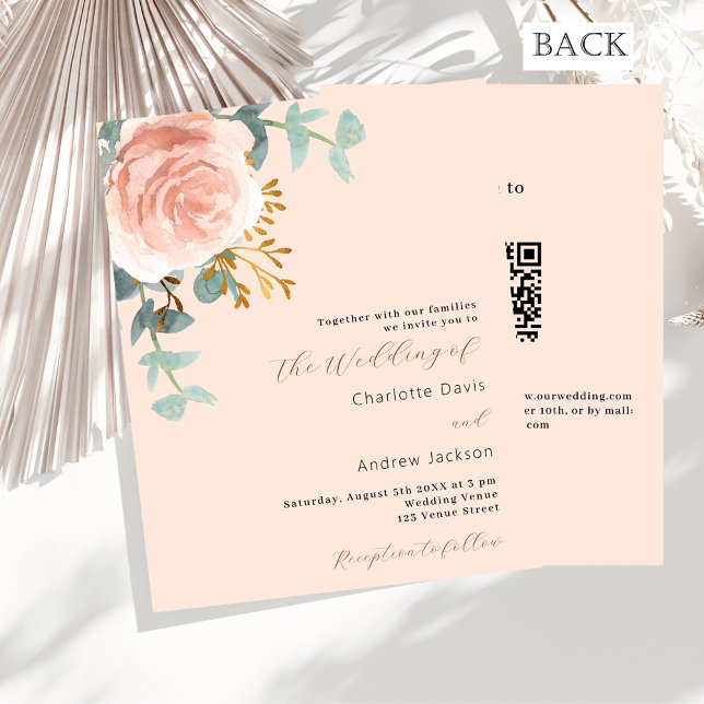 Lámina Invitación a la boda del presupuesto QR RSVP de or (Subido por el creador)