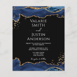 Lámina Invitación a la boda del Purpurina de oro azul Aga