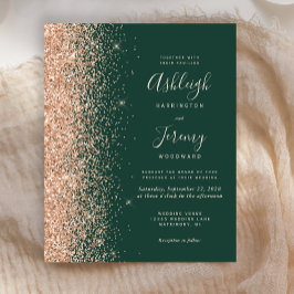Lámina Invitación a la boda del Purpurina de Peach verde 