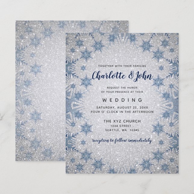 Lámina Invitación a la boda del Purpurina de presupuesto  (Anverso / Reverso)